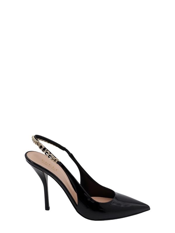 SIGNORIA Logo Leather Slingback Heel