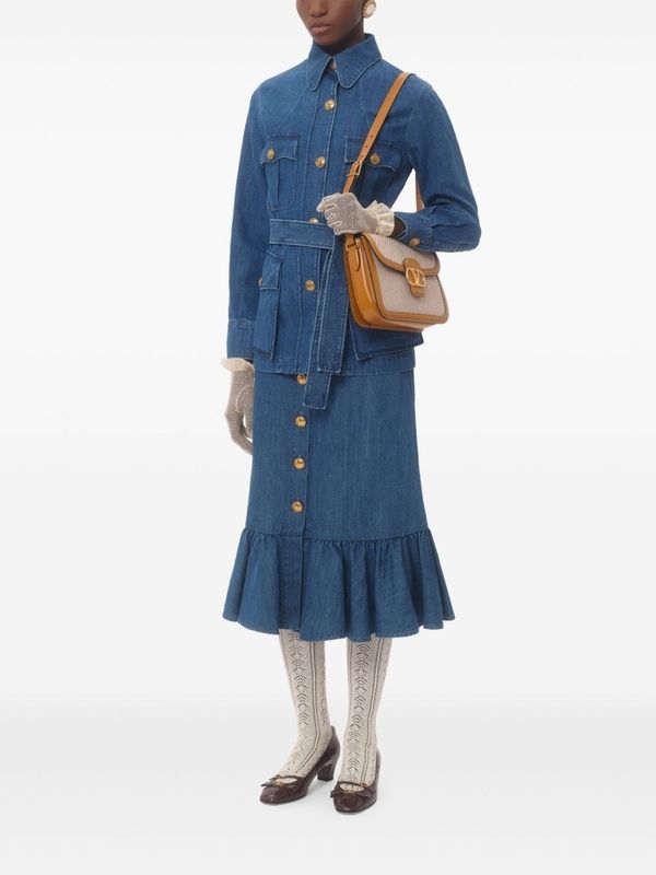 Button-Up
  Denim Midi Skirt