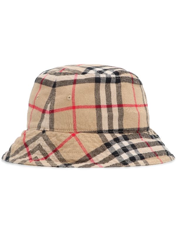 Vintage Check Cotton Bucket Hat