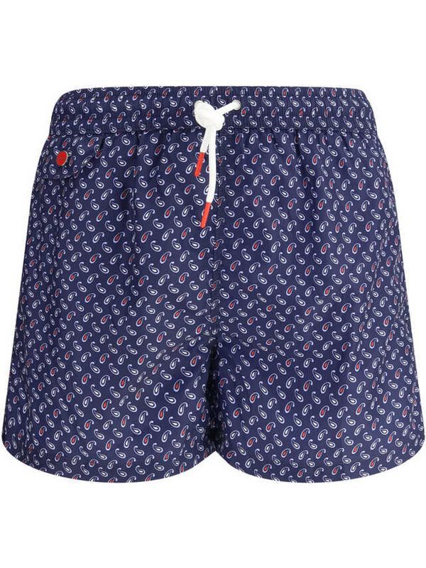 Logo Button Allover Printing Swim Pants