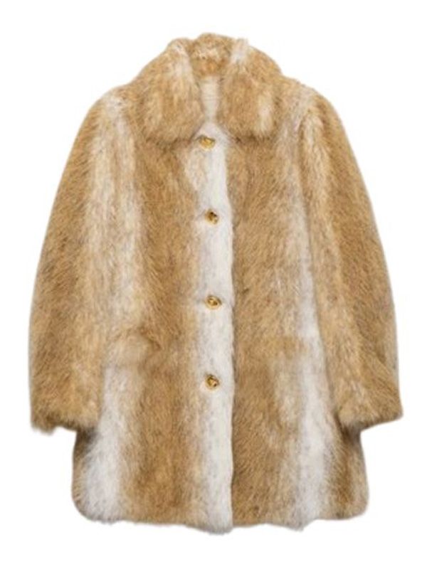 Aspen Gold Button Faux Fur Coat