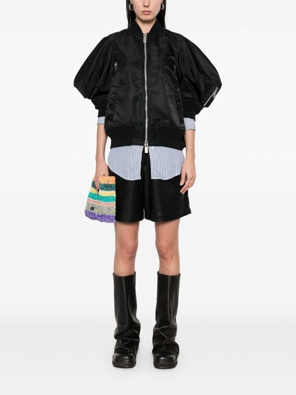 Balloon Sleeve Bomber Jacket