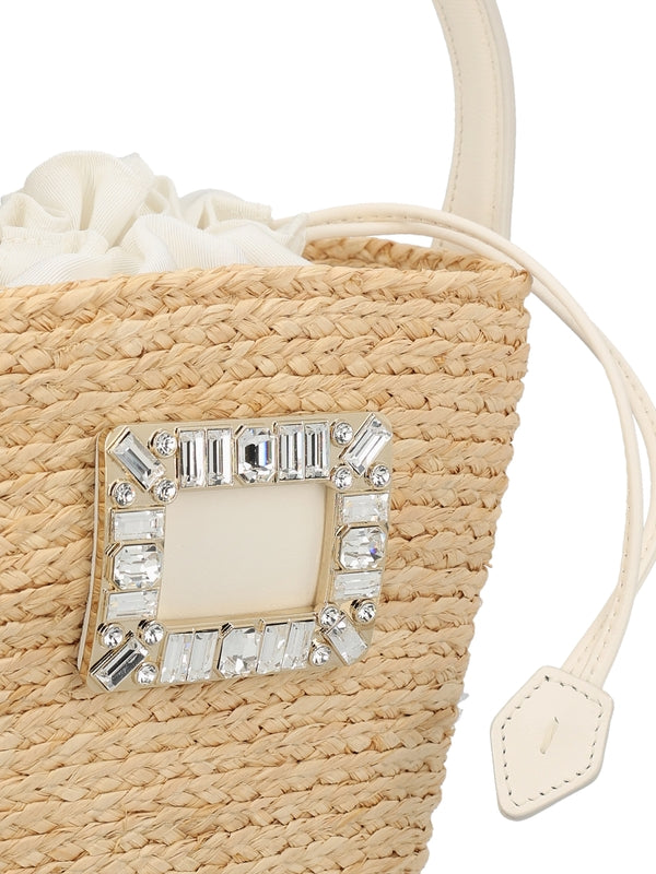 Viv Skate Raffia Mini Bucket Bag