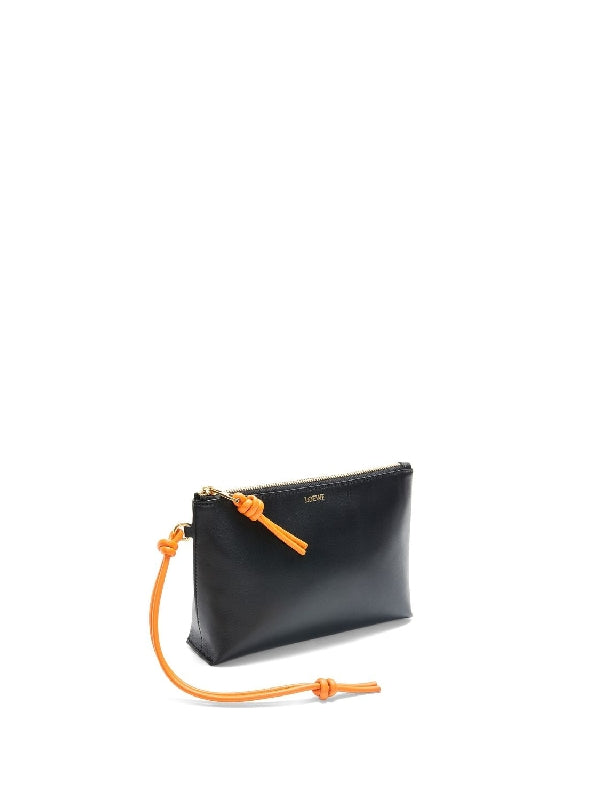 T Strap Leather Clutch