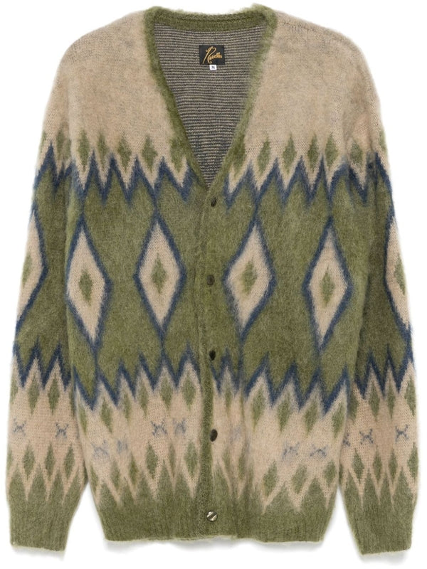 Diamond Argyle Pattern Mohair Cardigan