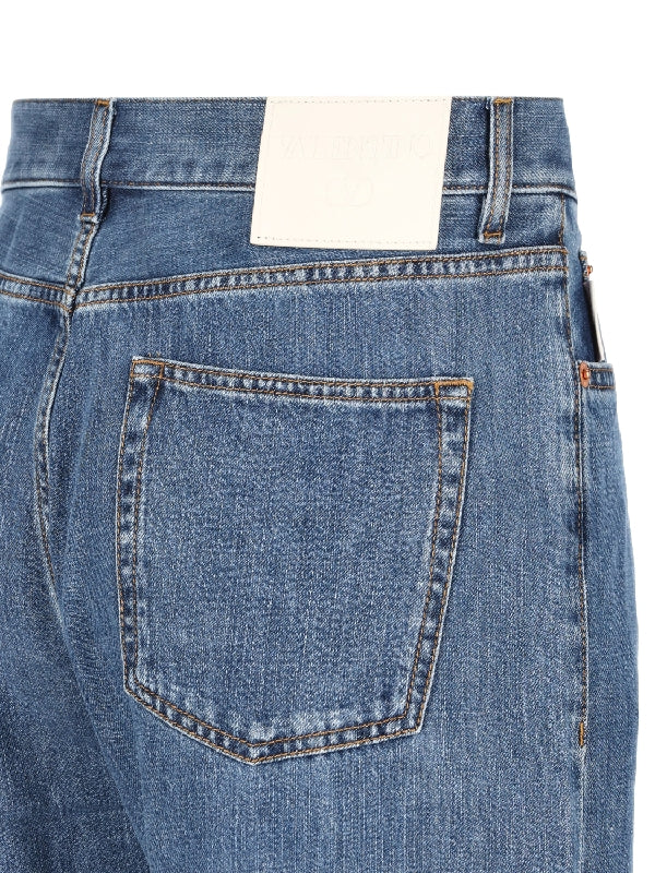 VALENTINO - Back Logo Patch Denim Pants - Jente