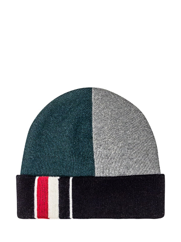 RWB Detail Color Block Wool Beanie