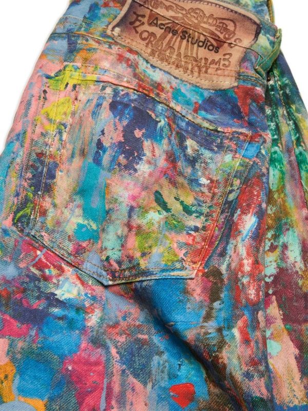 1981 Painting Effect Denim Pants