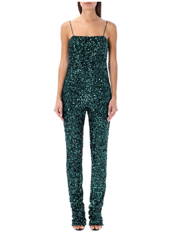 Sequin Square Neck Slip Jumpsuit