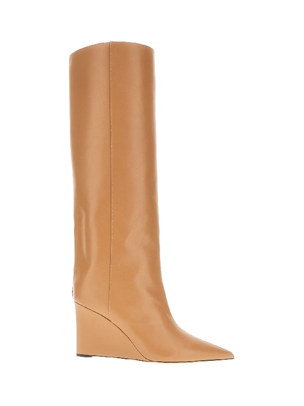 Blake Calfskin Wedge-Heel Boots