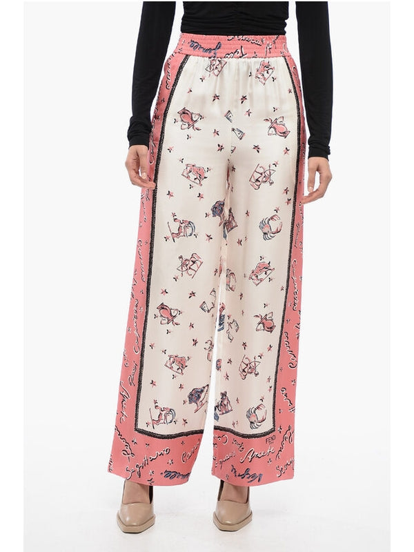 Allover Jacquard Silk Pants