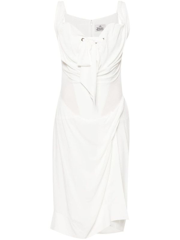 White Bow Midi Dress