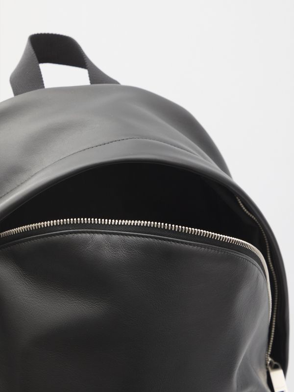 City Logo Detail Leather Backpack