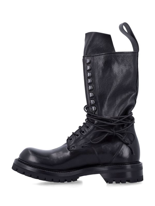Rick Owens Black Lace Up Boots