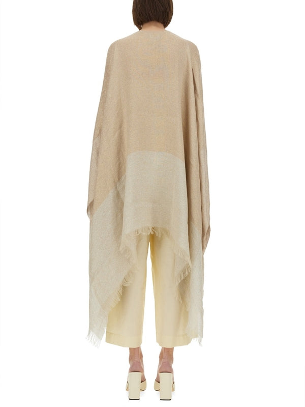 Two-Tone Linen Blend Cape