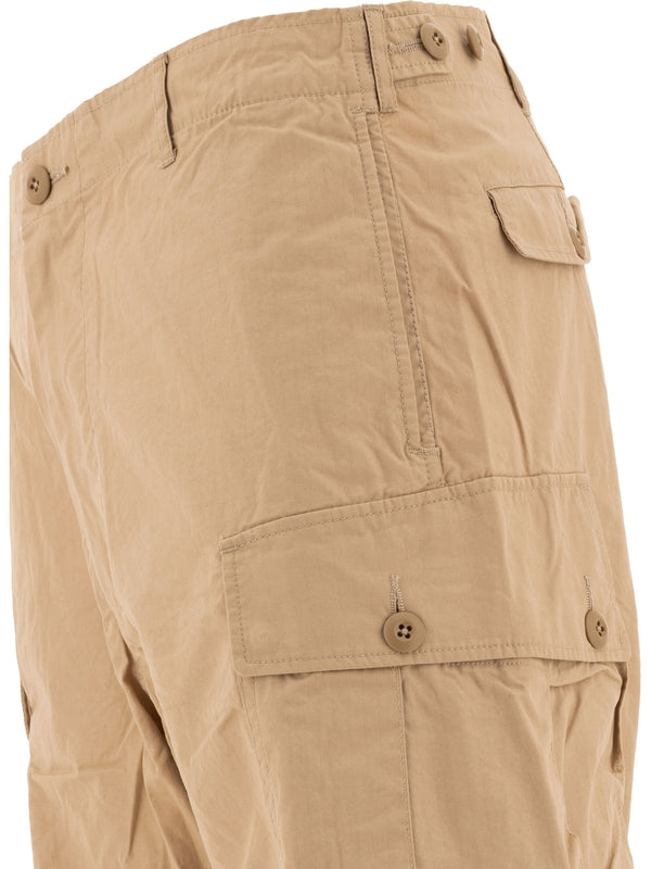Beige Cotton Cargo Pants