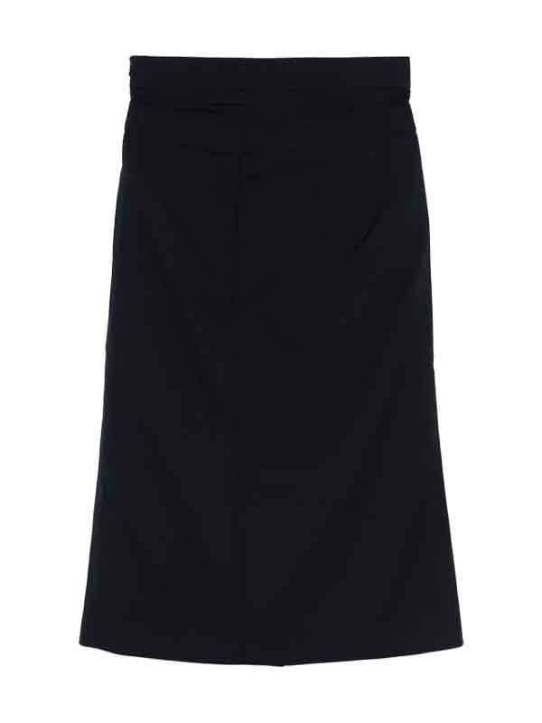 Double Layered Navy Midi Skirt