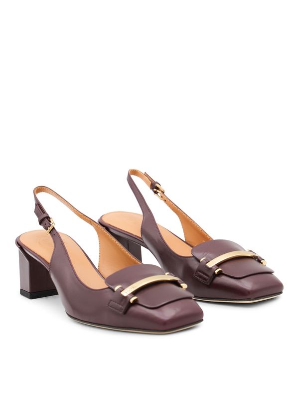 Tod's Burgundy Slingback Heels