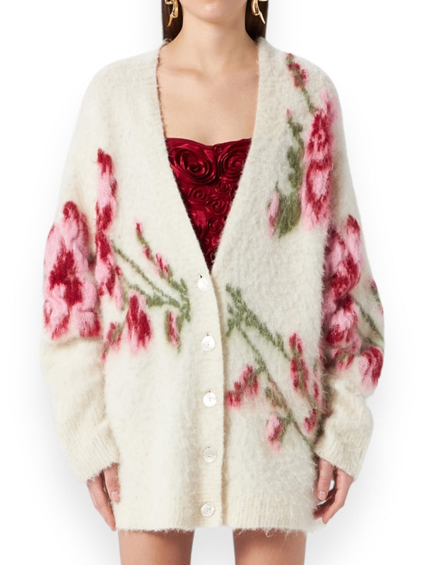 Flower Jacquard Cardigan