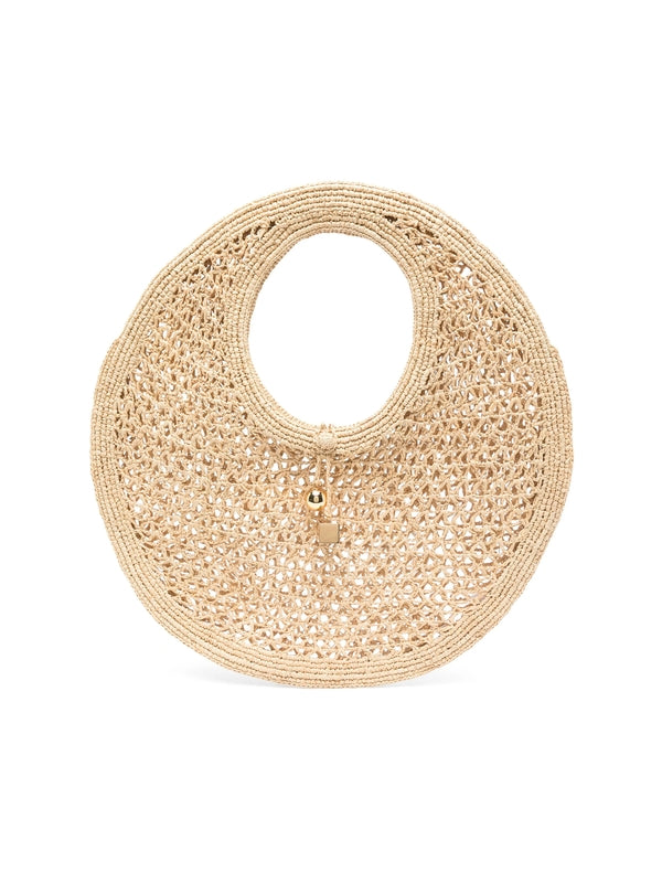 SPIAGGIA Round Raffia Tote Bag