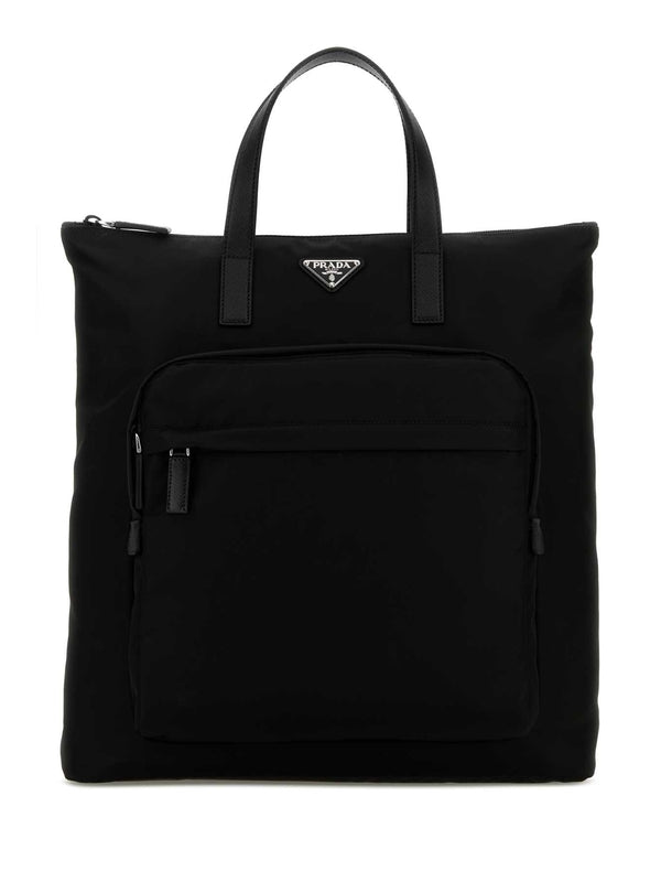 Triangle Logo Nylon Tote Bag