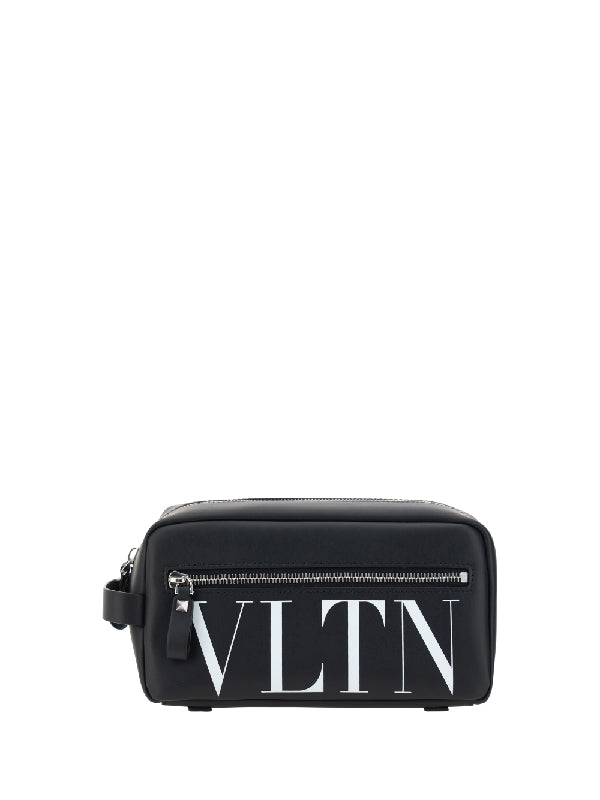 VLTN Logo Leather Clutch Bag