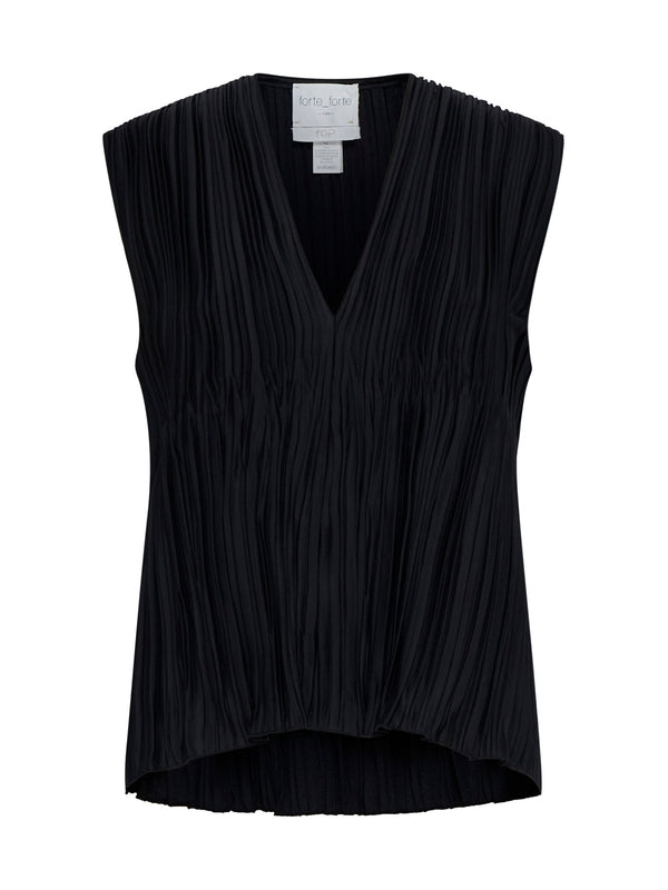 V-neck Crinkle Sleeveless Top