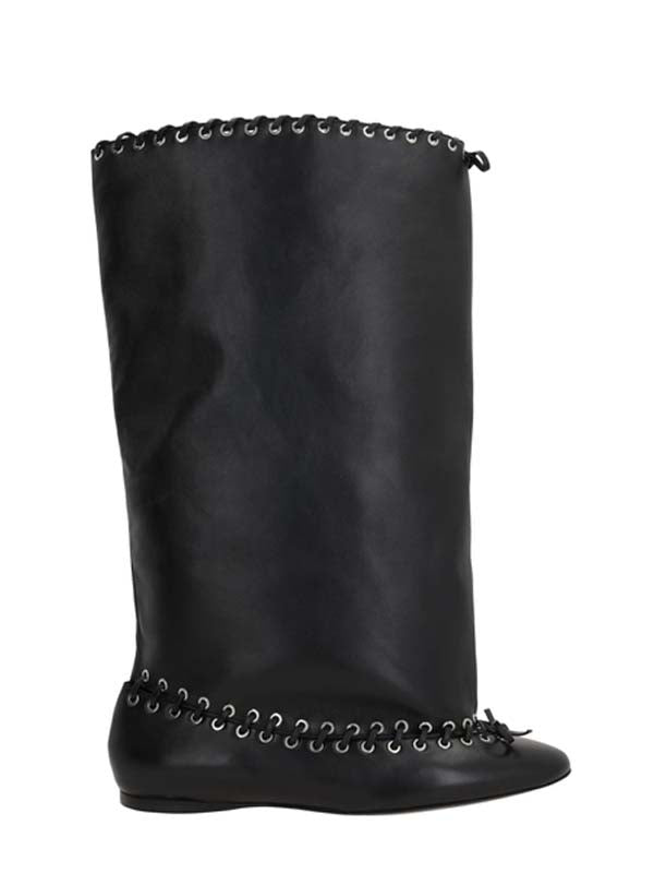 All-In Black Middle Boots