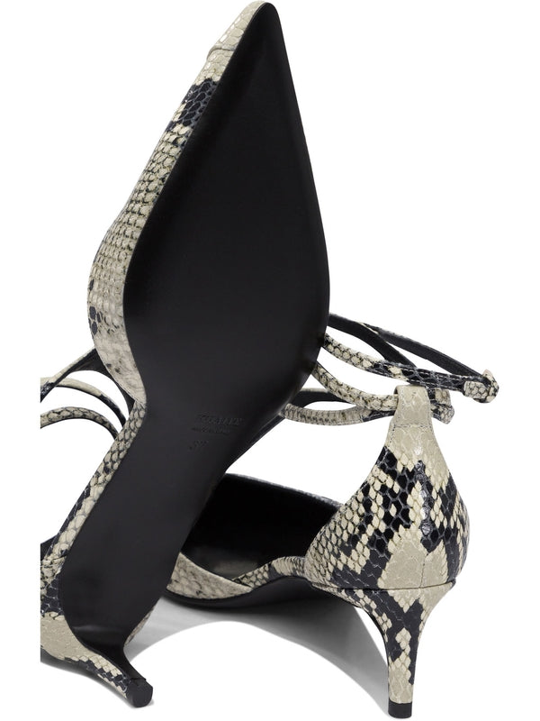 Animal Pattern Leather Slingback Heel