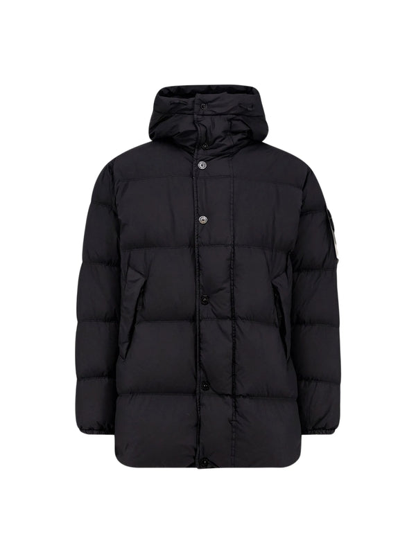 Stone Island Hooded Black Down Jacket