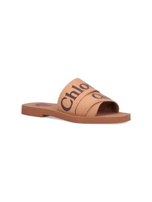 Woody Logo Strap Mule Sandals