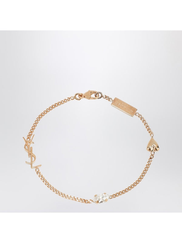 Cassandre Logo Heart Charm Bracelet