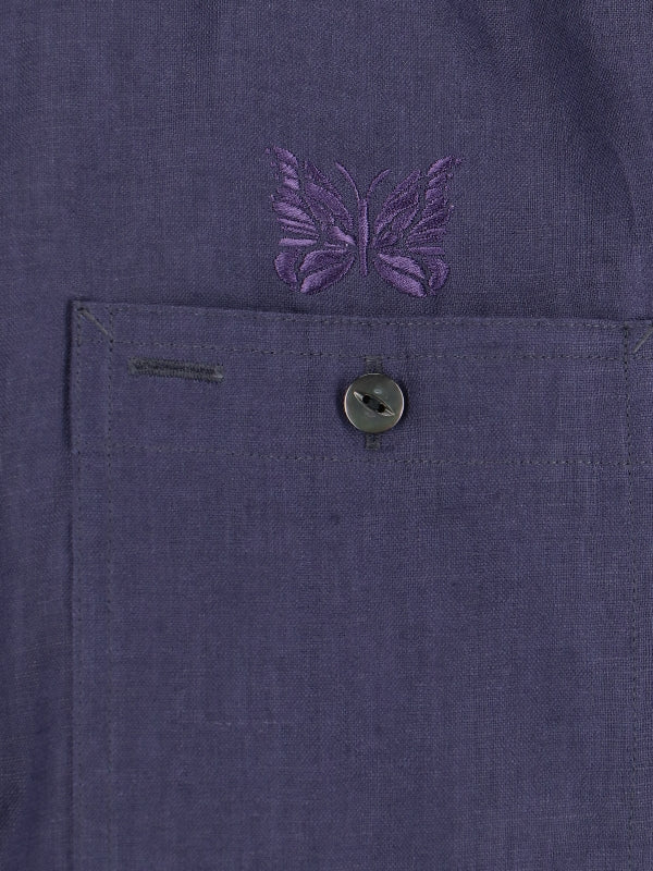 Logo Embroidery Pocket Linen Shirt