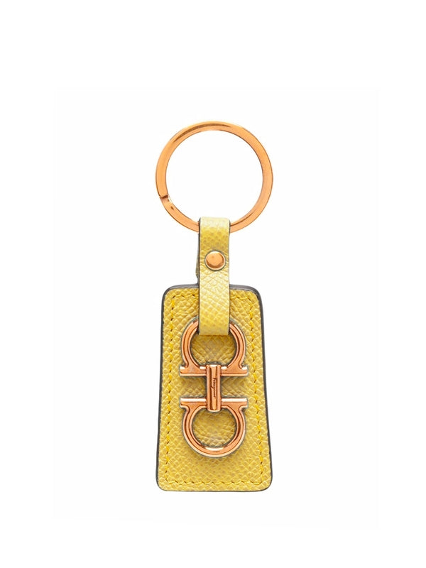 Gancini Logo Leather Keyring