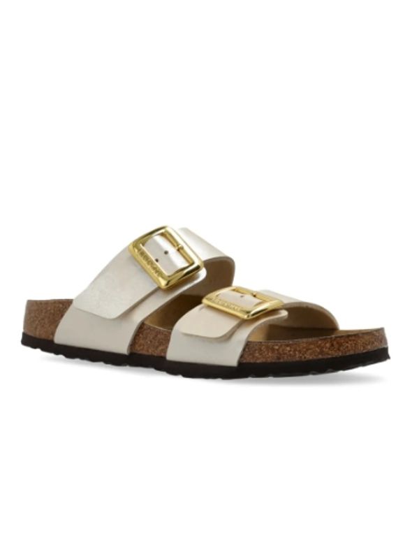 Arizona Buckle Strap Metallic Leather Sandals