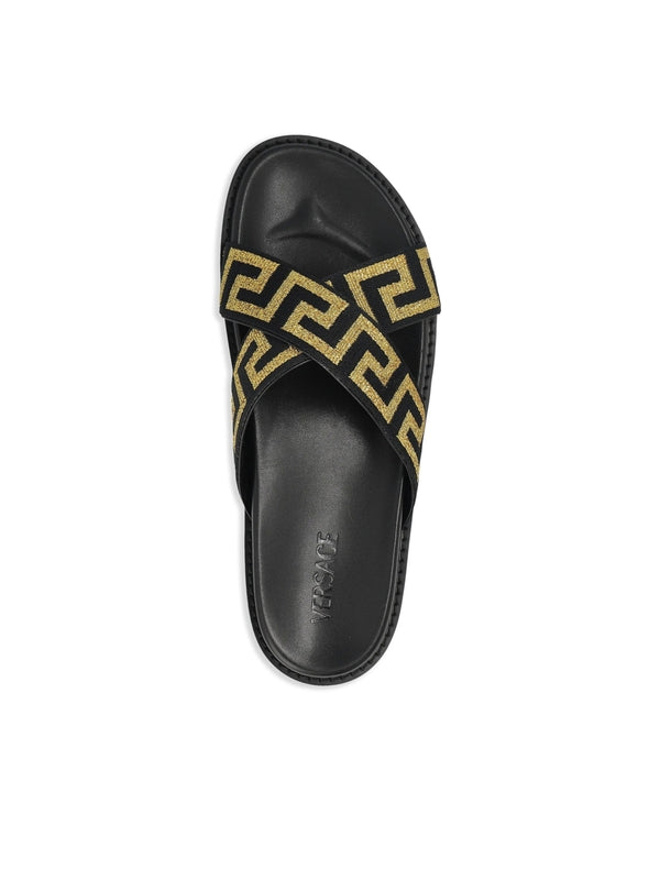 Versace Black Slides