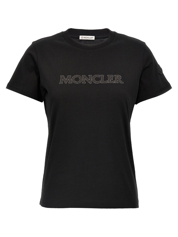 MONCLER - Rhinestone
  Logo Short Sleeve T-Shirt - Jente