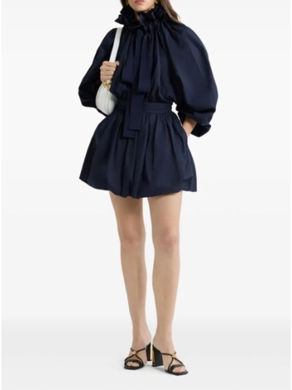 Bubble Poplin Cotton Mini Skirt