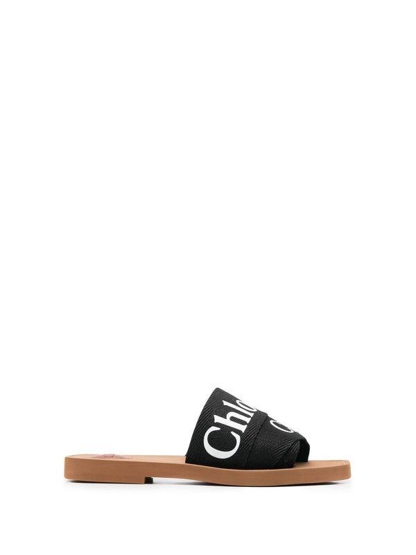 Woody Logo Linen Slide