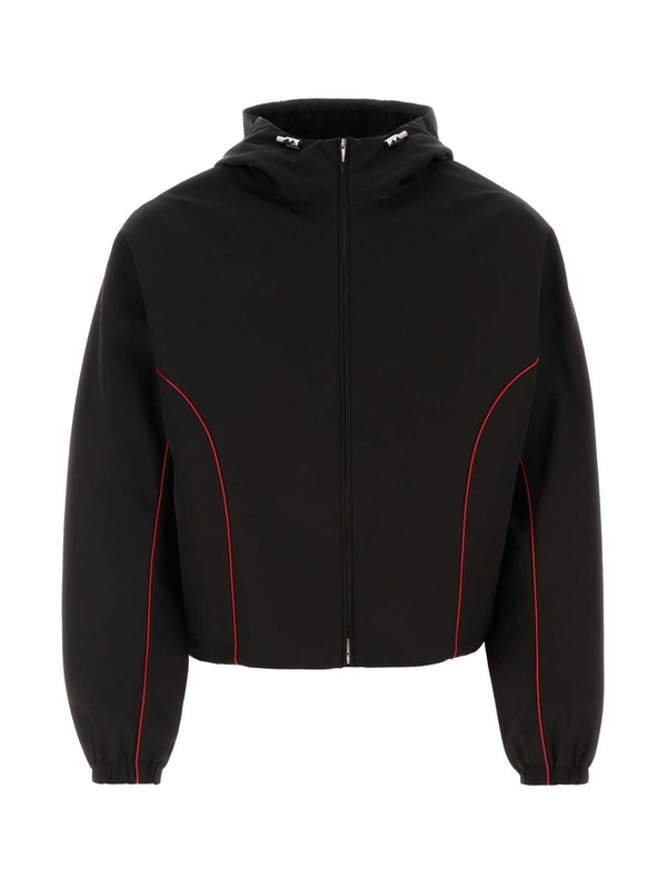 Red Detail Hoodie Jacket