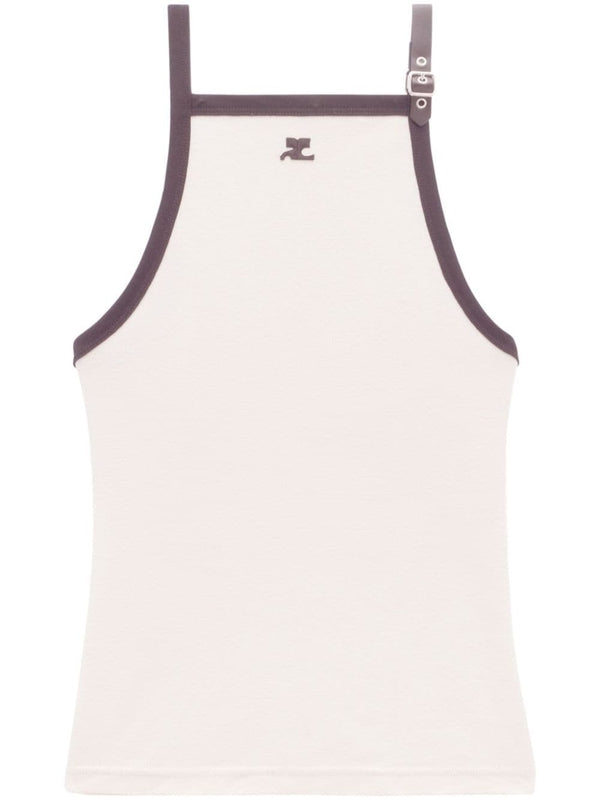Courrèges - Logo Patch Buckle Strap Tank Top - Jente