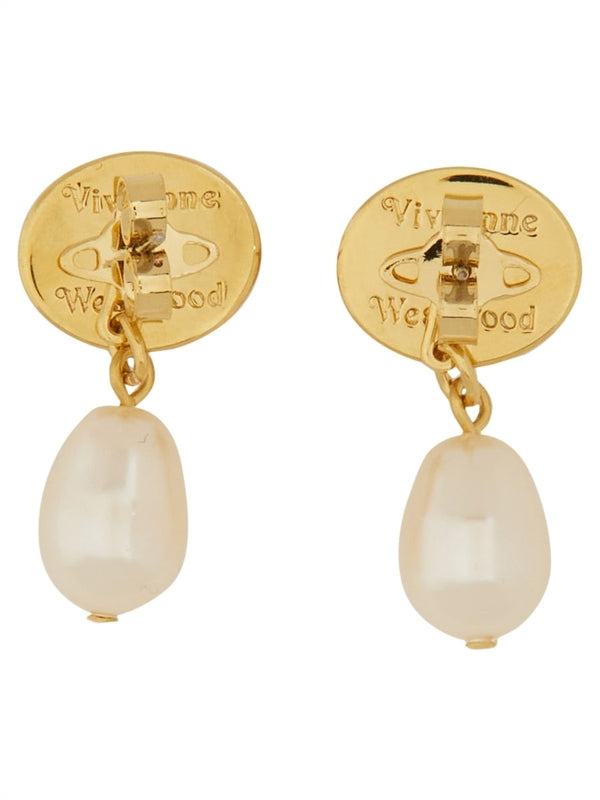 Orb Logo Pearl Embellished Earrings