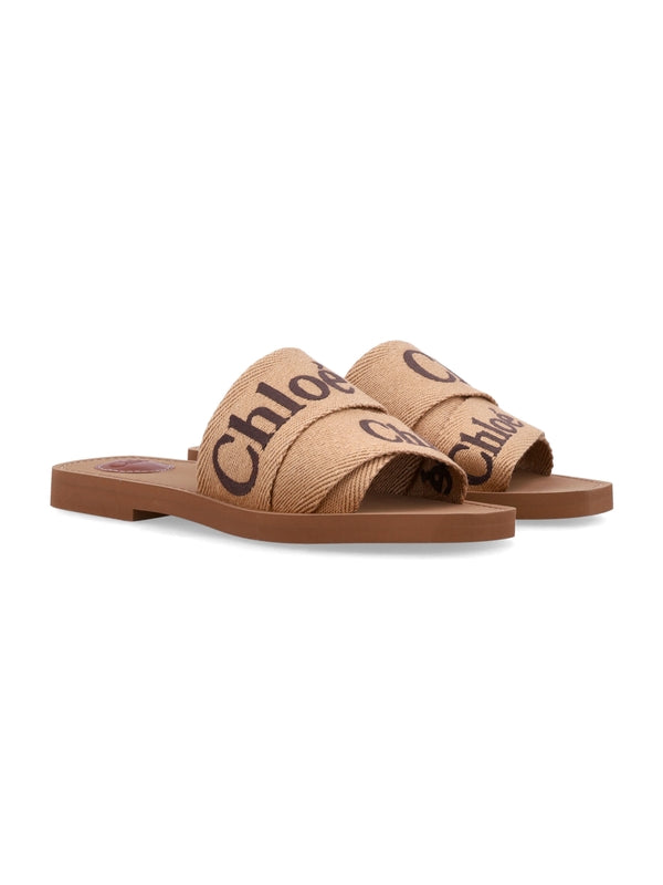 Chloe - Woody Logo Band Flat Sandals - Jente