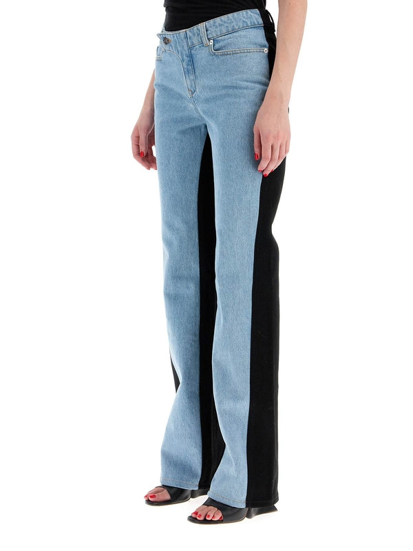 Two-Tone Denim Pants