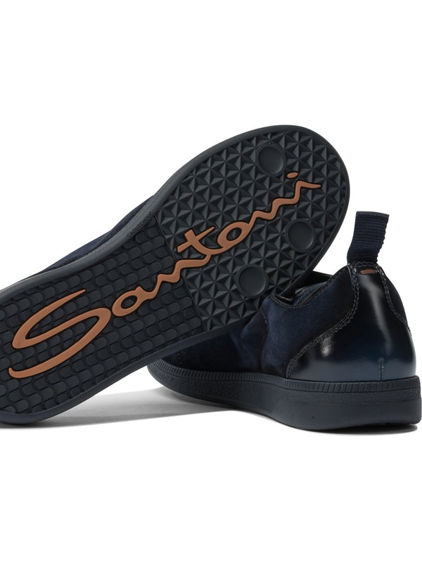 Santoni Blue Low Top Sneakers