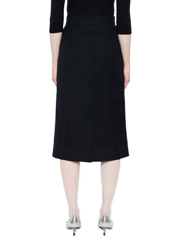 Double Layered Navy Midi Skirt