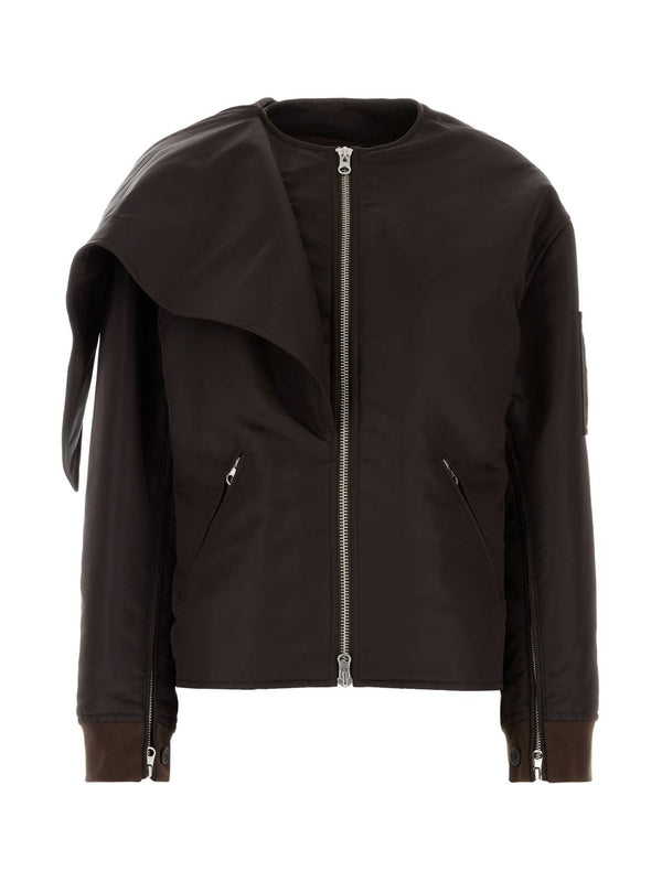 Scarf Collar Nylon Jacket