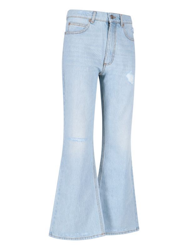 Distressed Flare Denim Pants