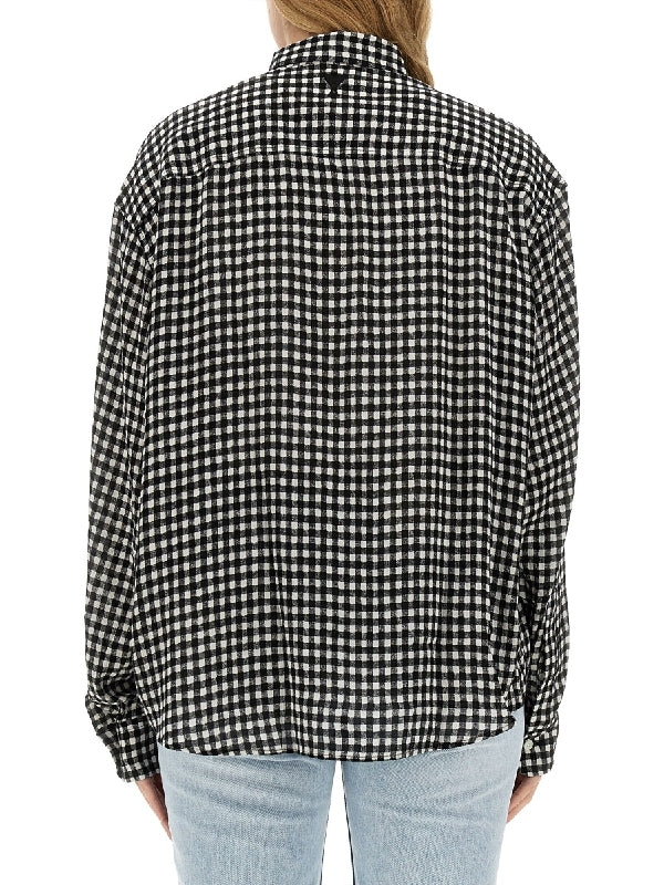 Back Heart Logo Check Pattern Shirt