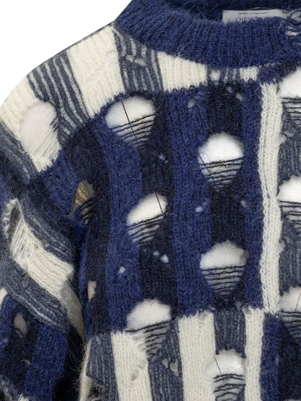 All-Over Distressed Crewneck Knit